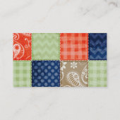 Carte De Visite Orange, Bleu, Brown et Sage Vert Patchwork (Dos)