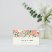 Carte De Visite Orange Blush Turquoise bleu vert dentelle Ambrosia (Debout devant)