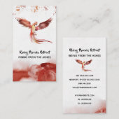 Carte De Visite *~* Orange Burgundy Red Feathers Phoenix Flame (Devant / Derrière)