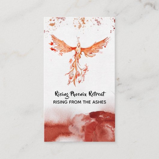 Carte De Visite *~* Orange Burgundy Red Feathers Phoenix Flames (Devant)