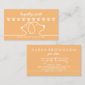 Carte De Visite Orange Cat Dog Paw Loyalty Discount Design (Devant / Derrière)