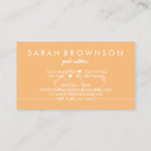 Carte De Visite Orange Cat Dog Paw Loyalty Discount Design (Dos)