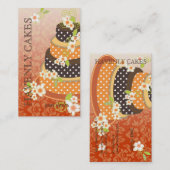 Carte De Visite Orange + Chocolat Mariage Gâteau/boulangerie/pâtis (Devant / Derrière)