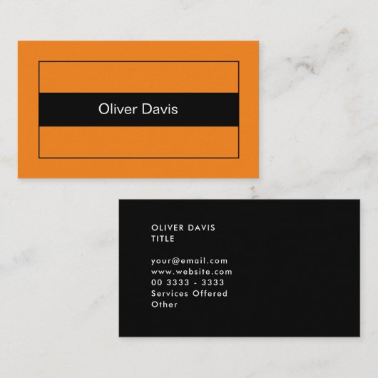 Carte de visite orange clair (Devant / Derrière)