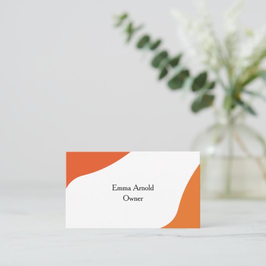 Carte De Visite Orange classique et moderne (Debout devant)