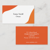 Carte De Visite Orange classique et moderne (Devant / Derrière)