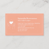 Carte De Visite orange Coeur main minimal aidant (Dos)