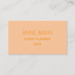 Carte De Visite Orange Corail Peach Couleur Personnalisée Mariage