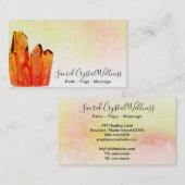 Carte De Visite ~ Orange Crystal Cluster Pastel Rainbow (Devant / Derrière)