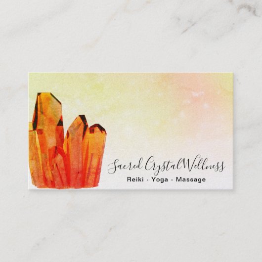 Carte De Visite ~ Orange Crystal Cluster Pastel Rainbow (Devant)