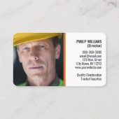 Carte De Visite Orange Dark Grey Logo d'entreprise Entrepreneur gé (Dos)