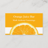 Carte de visite orange de bar à jus (Devant)