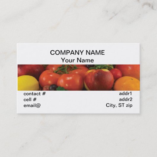Carte De Visite orange de citron de tomate (Devant)