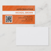 Carte de visite orange de code de QR (Devant / Derrière)