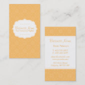 Carte de visite orange de motif (Devant / Derrière)