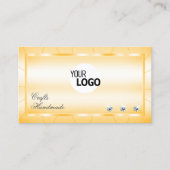 Carte De Visite Orange de Pêche avec Diamants et Logo Glamour (Devant)