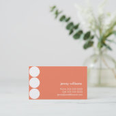Carte de visite orange de pois de ciel (Debout devant)