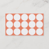 Carte de visite orange de pois de ciel (Dos)