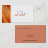 Carte de visite orange de rendez-vous de salon de (Devant / Derrière)