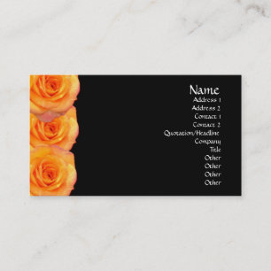 Carte de visite orange de roses