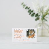 Carte de visite orange de tigre (Debout devant)
