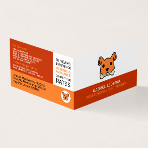 Carte De Visite Orange Dog, Entraîneur de chien Détaillé