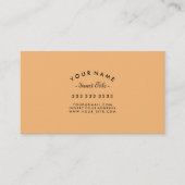 Carte de visite orange doux professionnel de texte (Devant)