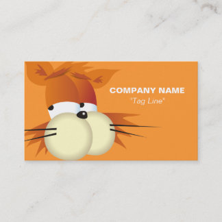 Carte De Visite Orange du chat | de bande dessinée