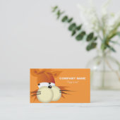 Carte De Visite Orange du chat | de bande dessinée (Debout devant)