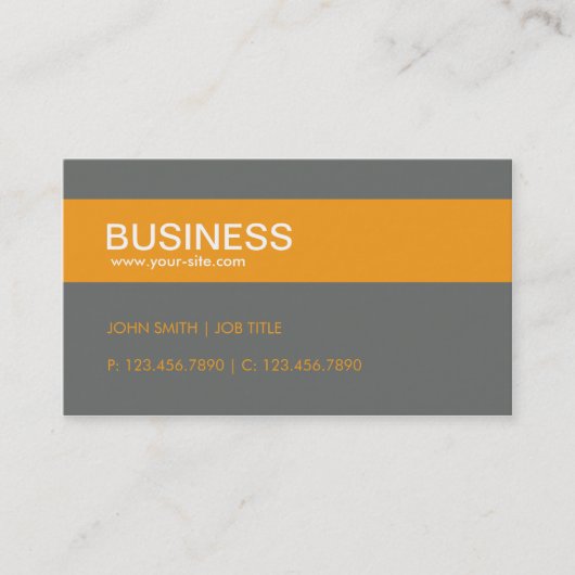 Carte De Visite Orange élégant Classy Plain Simple Groupon (Devant)