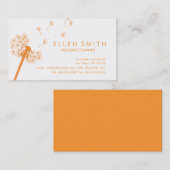 Carte de visite orange élégant de pissenlit (Devant / Derrière)