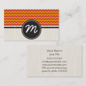 Carte De Visite Orange et Antique Ruby Chevron Zigzag Motif 2 (Devant / Derrière)