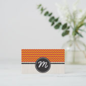 Carte De Visite Orange et Antique Ruby Chevron Zigzag Motif 2 (Debout devant)