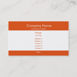 Carte De Visite Orange et blanc de base