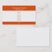 Carte De Visite Orange et blanc de base (Devant / Derrière)