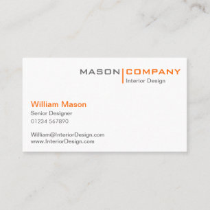 Carte de visite orange et blanc de Minimalistic