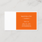 Carte De Visite Orange et blanc Élégant moderne (Dos)