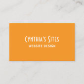 Carte De Visite Orange et blanc rétro Bold (Devant)