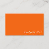 Carte De Visite Orange et blanc Simple propre (Devant)