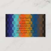 Carte De Visite Orange et bleu Hexagon Motif sans couture 2 (Dos)