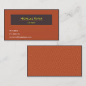 Carte de visite orange et Brown professionnel (Devant / Derrière)