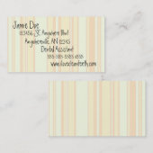 Carte de visite orange et crème de rayure (Devant / Derrière)