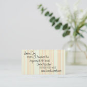 Carte de visite orange et crème de rayure (Debout devant)