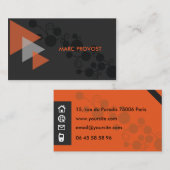 Carte de visite Orange et Grise (Devant / Derrière)