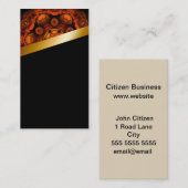 Carte de visite orange et noir U (Devant / Derrière)