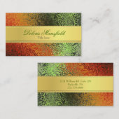 Carte de visite orange et vert chic de regard (Devant / Derrière)