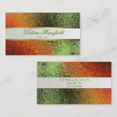 Carte de visite orange et vert élégant de regard (Devant / Derrière)