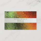 Carte de visite orange et vert élégant de regard (Dos)