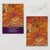 Carte De Visite Orange et violet Floral moderne Pop Art (Devant / Derrière)