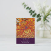 Carte De Visite Orange et violet Floral moderne Pop Art (Debout devant)